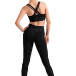 X-Back Crop Top Black back view