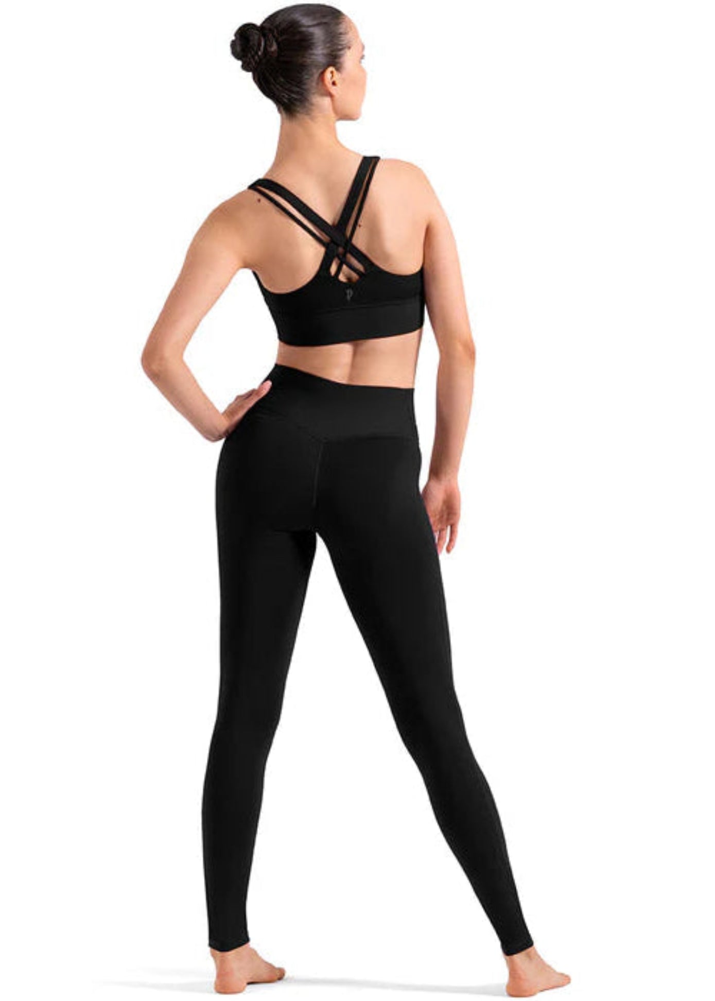 X-Back Crop Top Black back view