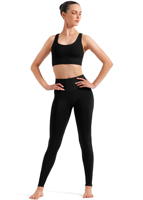 X-Back Crop Top Black front view