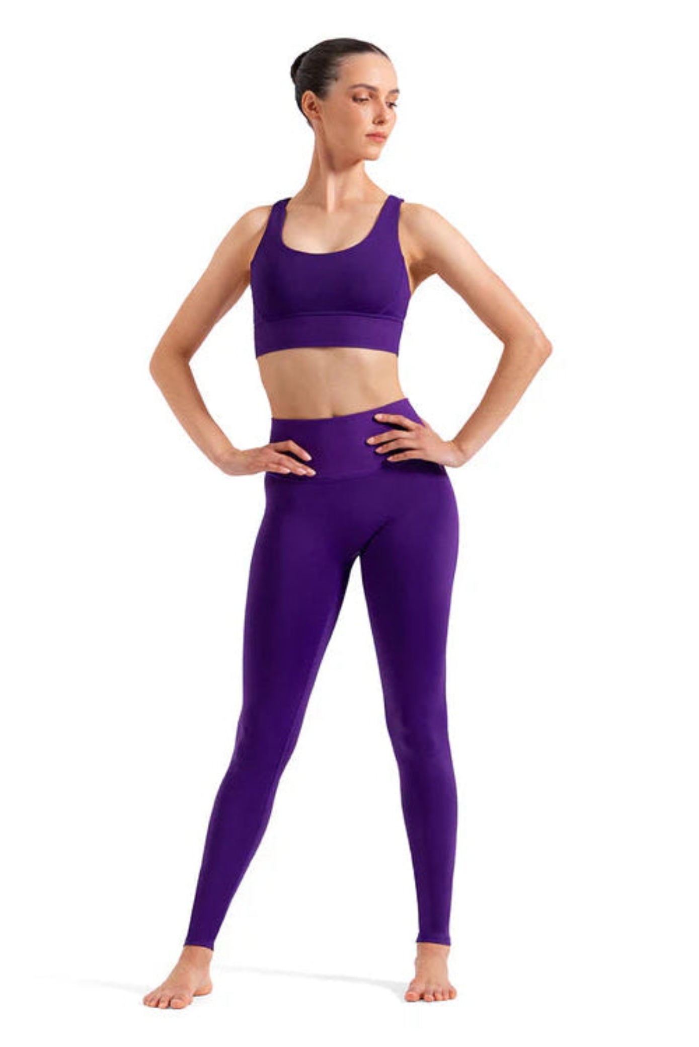X-Back Crop Top Midnight Amethyst front view