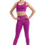 X-Back Crop Top Velvet Orchid front view