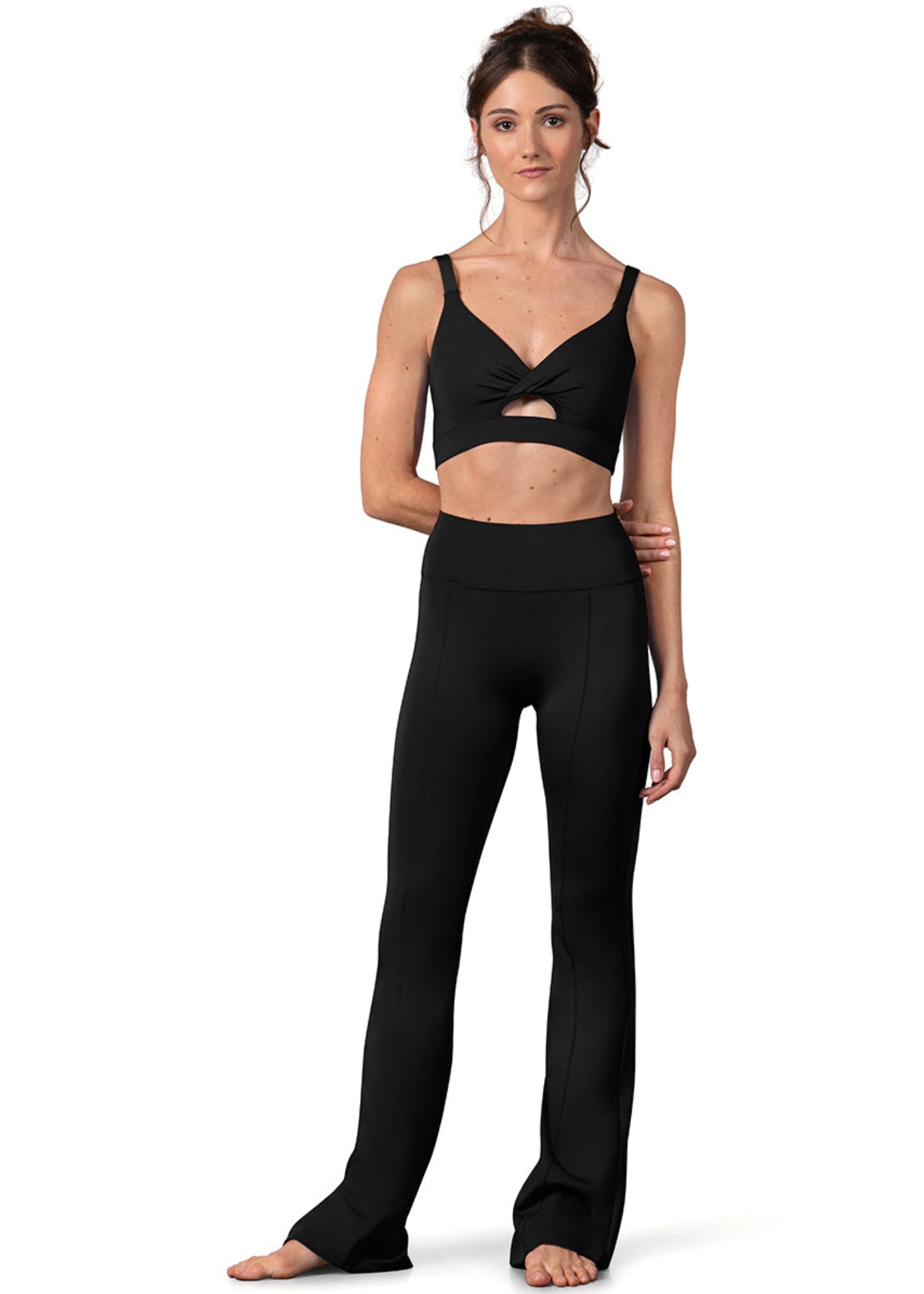 Vivian Crop Top Black front view
