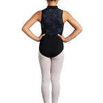 Zip Front Leotard Black back view