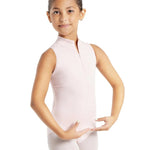 Zip Front Leotard Pink front view