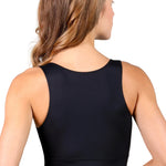 Zip Front Tank Leotard Black back view