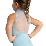 Zip Front Leotard Light Blue back view