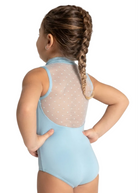 Zip Front Leotard Light Blue back view
