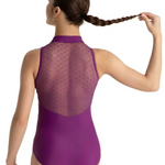 Zip Front Leotard Plum back view