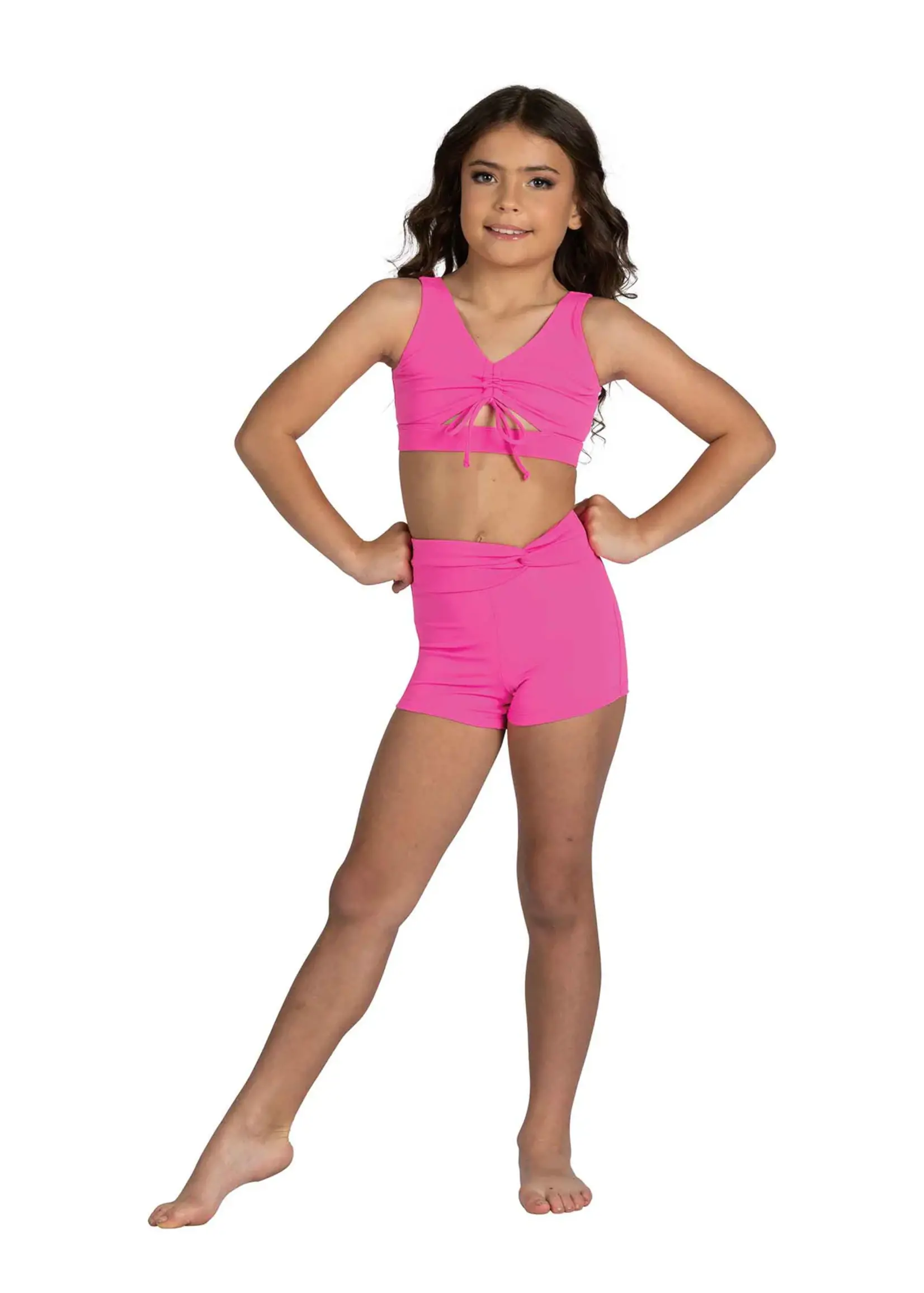 Zoe Top Neon Pink front view