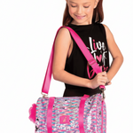 Glamour Glitz Sequin Duffel Pink lifestyle view