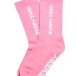 Base Crew Sock Flower Pink side view