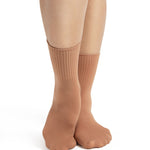 Ribbed Sock Suntan front view