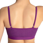 Spot On Mesh Overlay Bra Top Plum back view