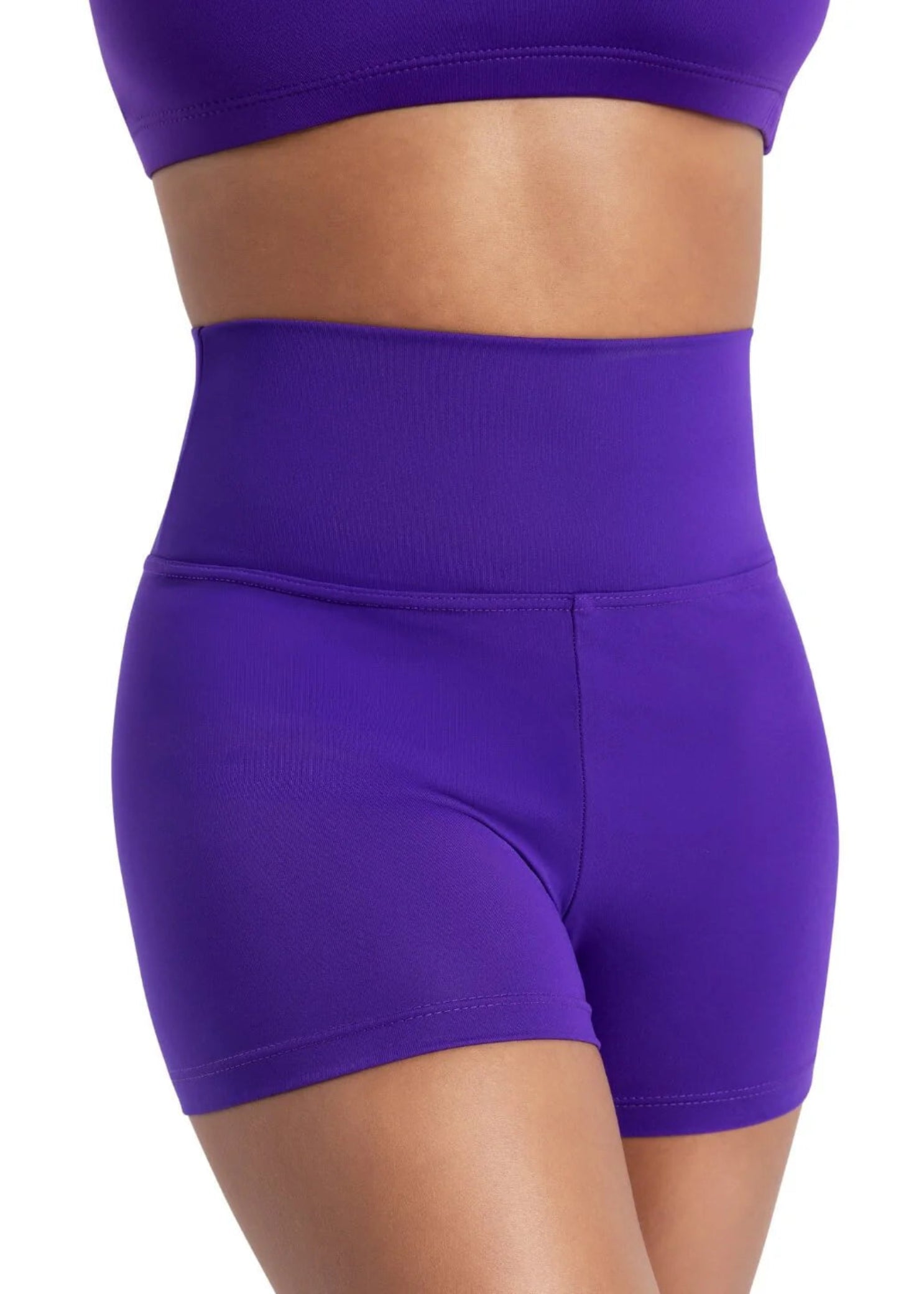 High Waisted Short Purple front view