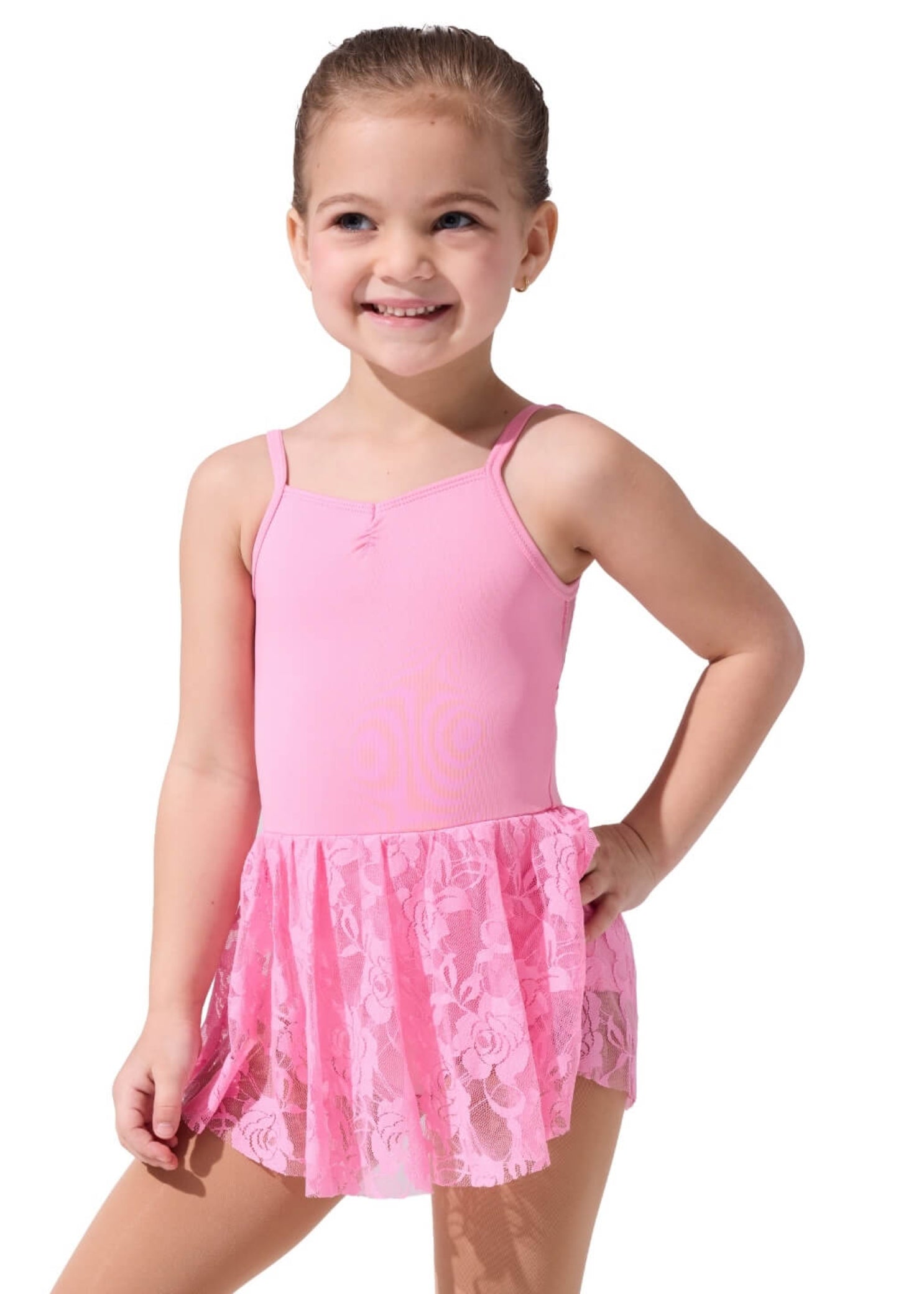 Belle Twirl Dress Rose Pink front view