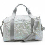 Metallic Star Duffel Turquoise Silver front view