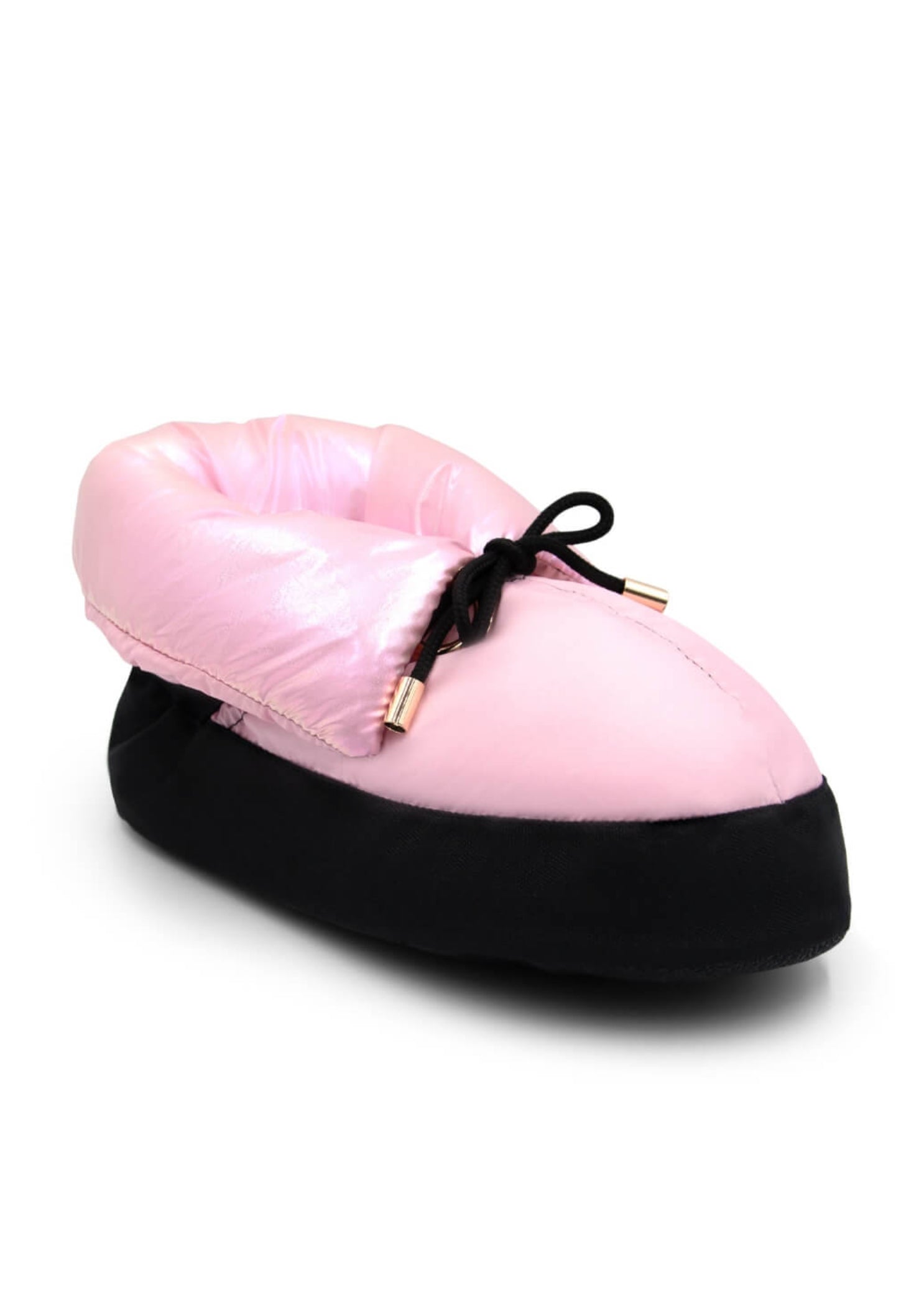 Mini Glam Bootie Metallic Pink folded front-side view