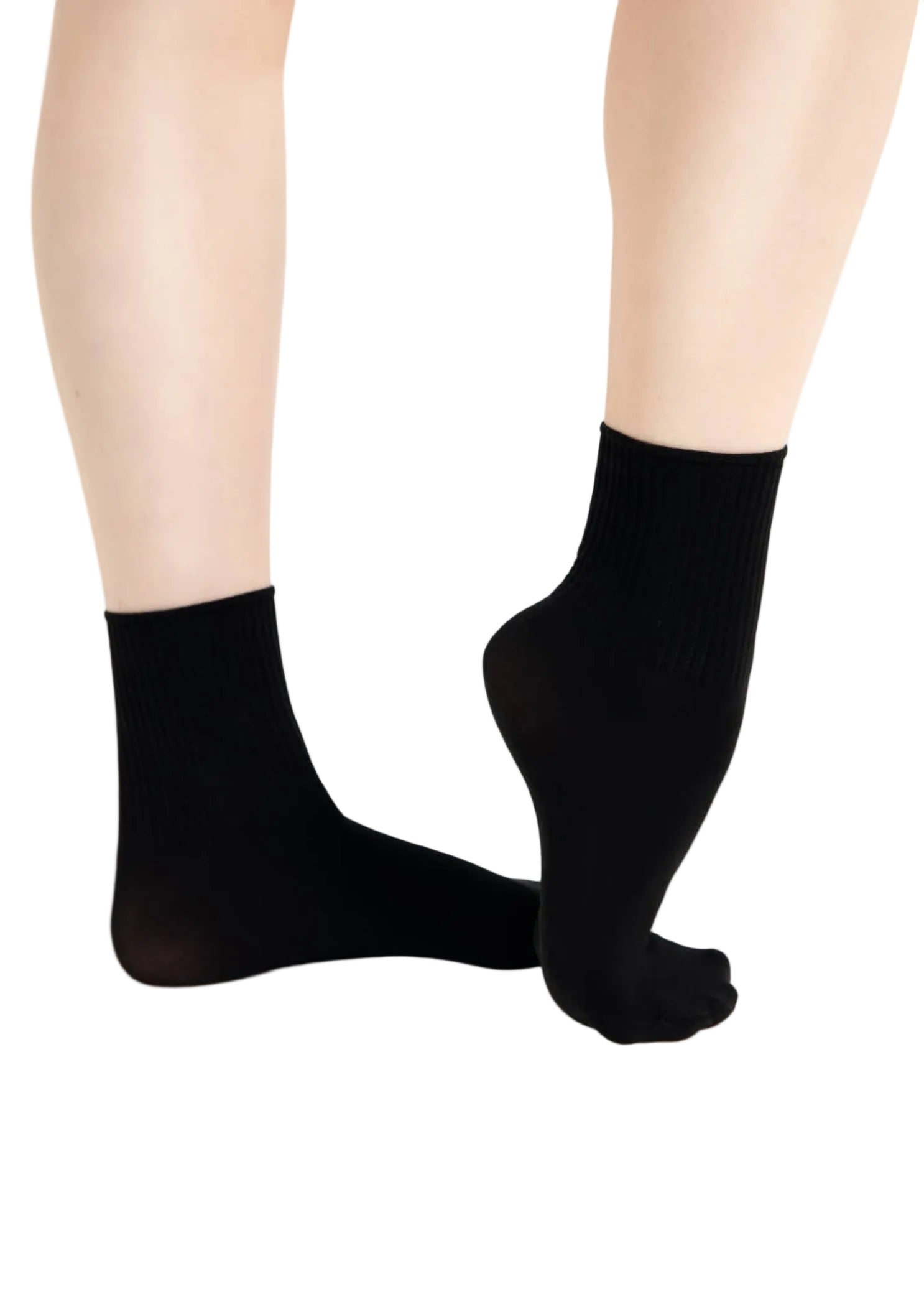 Ribbed Sock Black side view