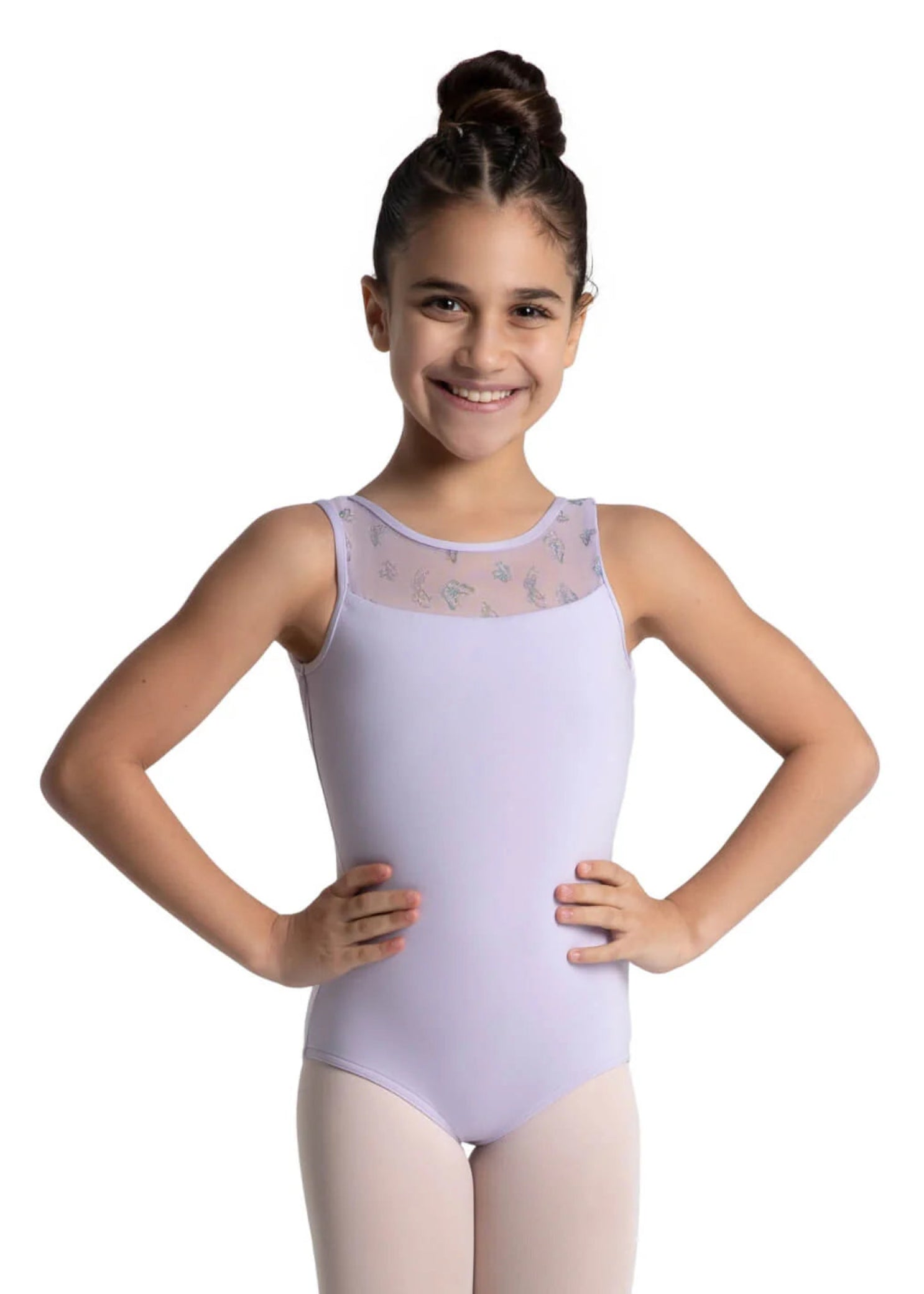 Mariposa Leotard Lavender front view