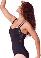Lace Cami Leotard Black side view