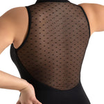 Zip Front Leotard Black back view
