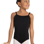 Seamed Camisole Leotard Black front view