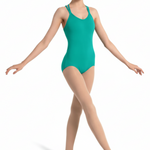 Double Strap Cami Leotard Teal front view