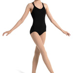 Double Strap Cami Leotard Black front view