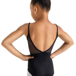 Mesh Back Camisole Leotard Black back view