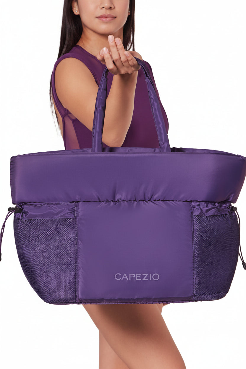 Studio Tote Aubergine lifestyle view