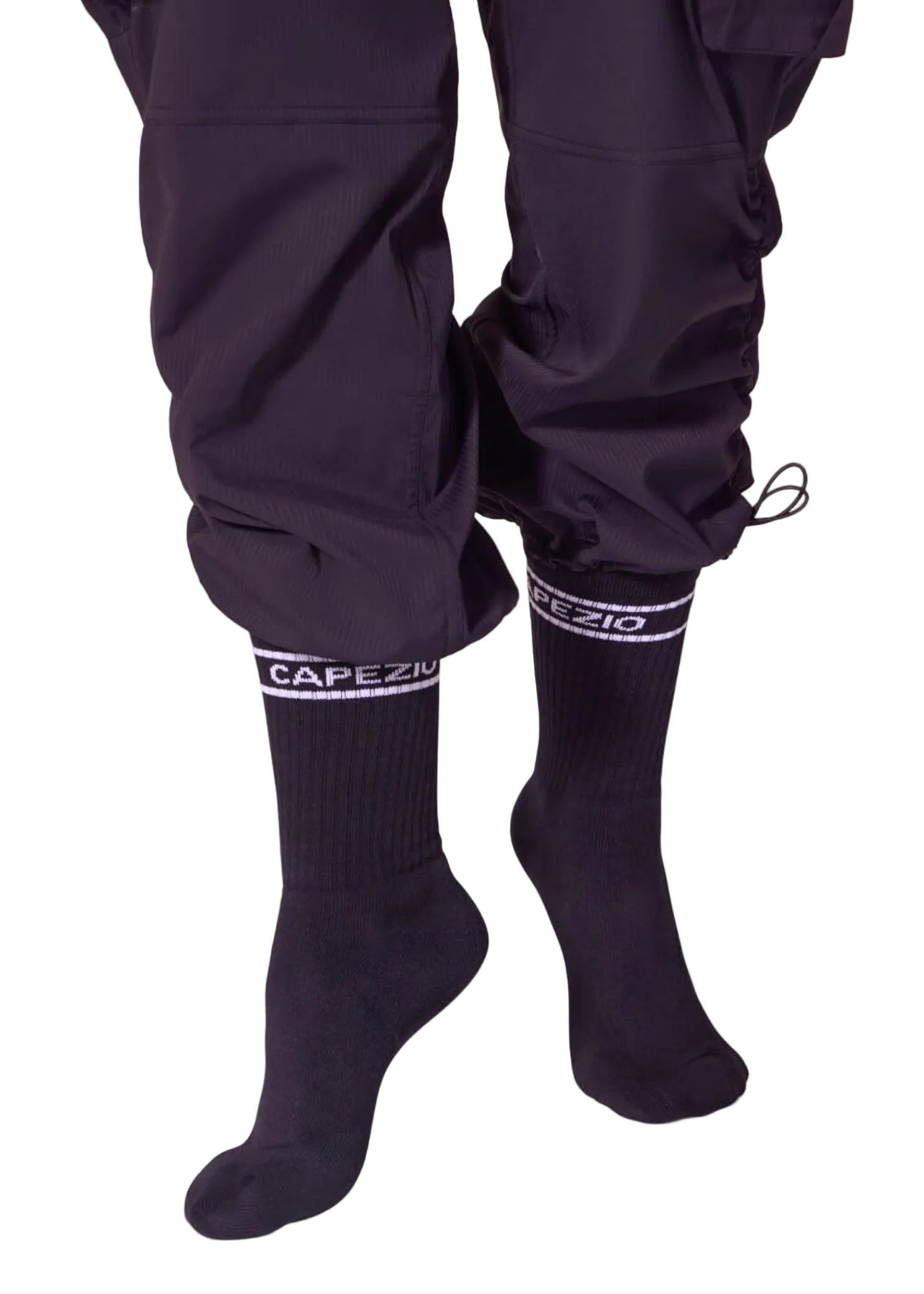 Varsity Crew Sock Black front view
