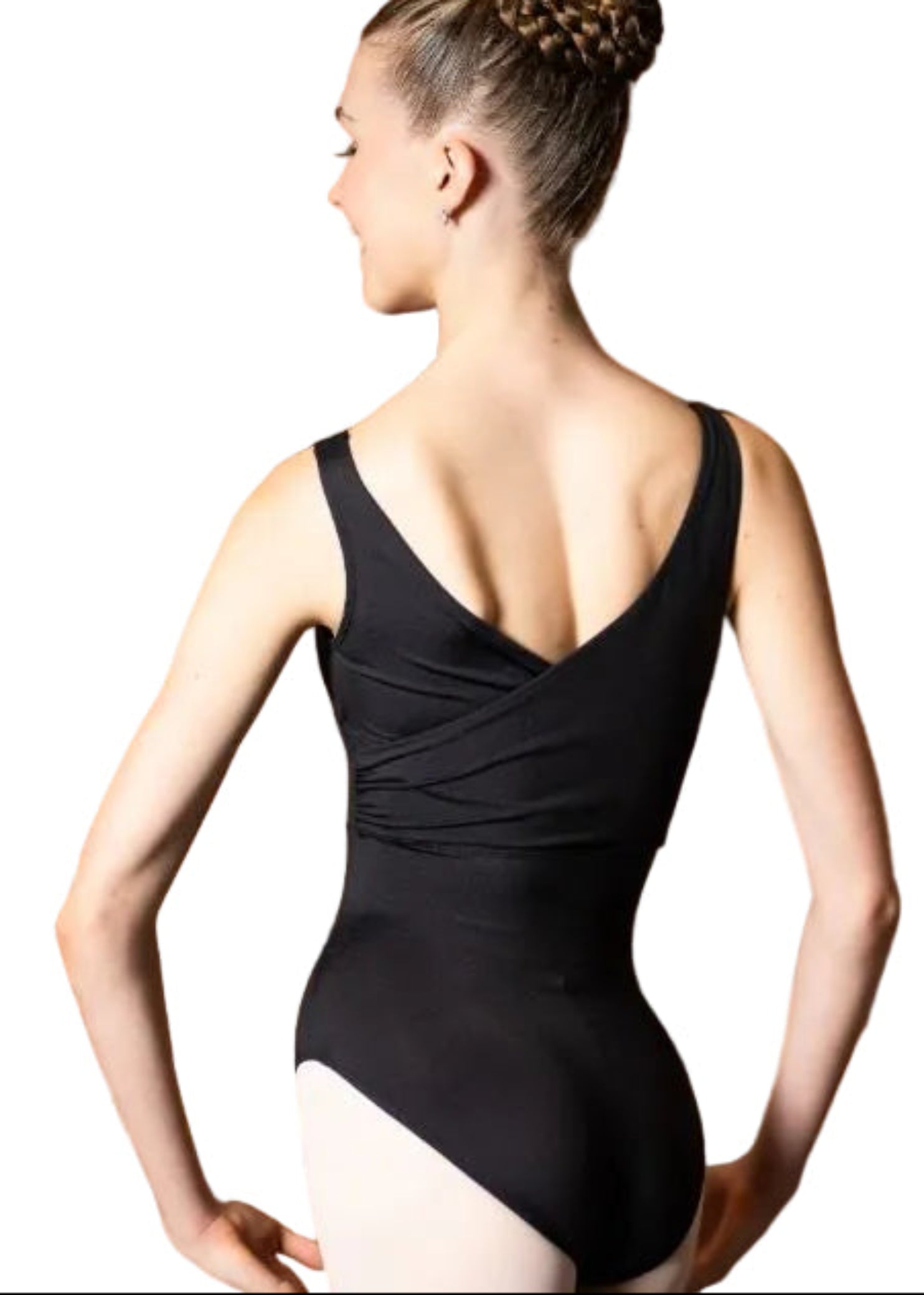 Charlene Tank Leotard Black back view