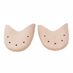 Virtisse En L'Air lightweight toe pads in Light Pink, front view showing pair of perforated suede classic-cut toe cushions