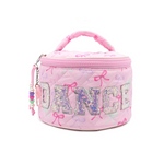 Dance Bow Round Glam Bag Pink front view