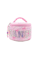 Dance Bow Round Glam Bag Pink front view