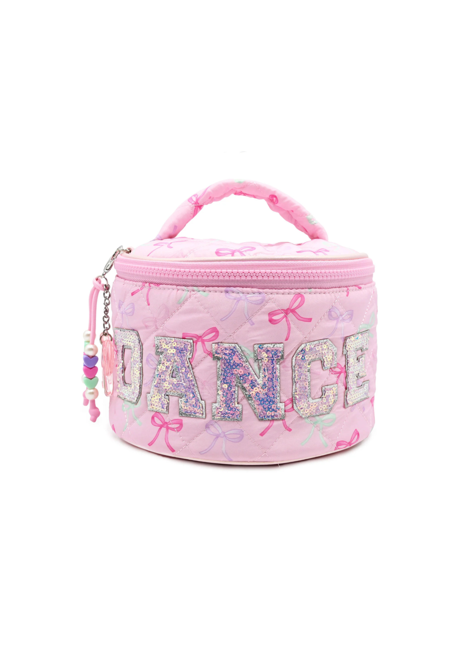 Dance Bow Round Glam Bag Pink front view