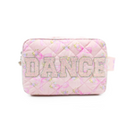 Dance Flower Bow Pouch Pink front view