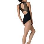 Mock Neck Leotard Black back view