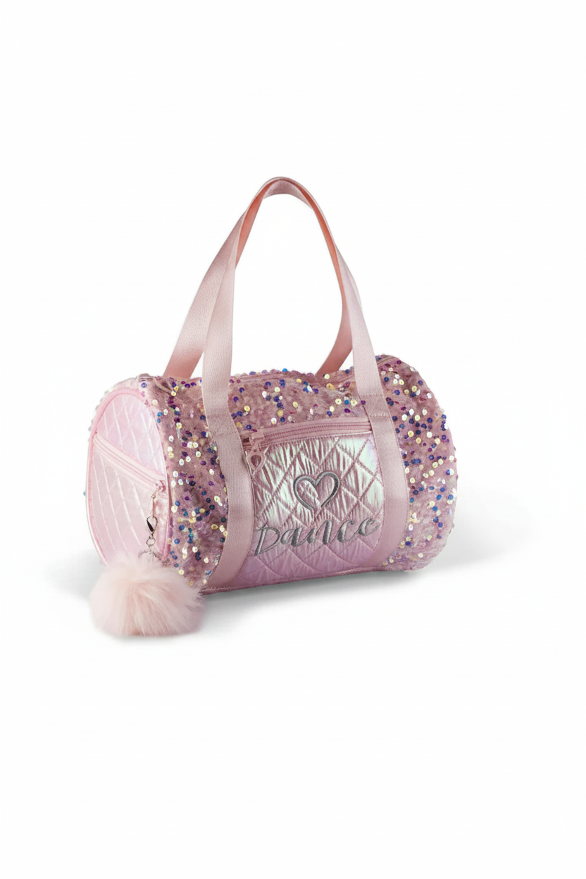 Dazzling Sequin Duffel Pink front view