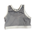 Meshed Out Crop Top Gray front view