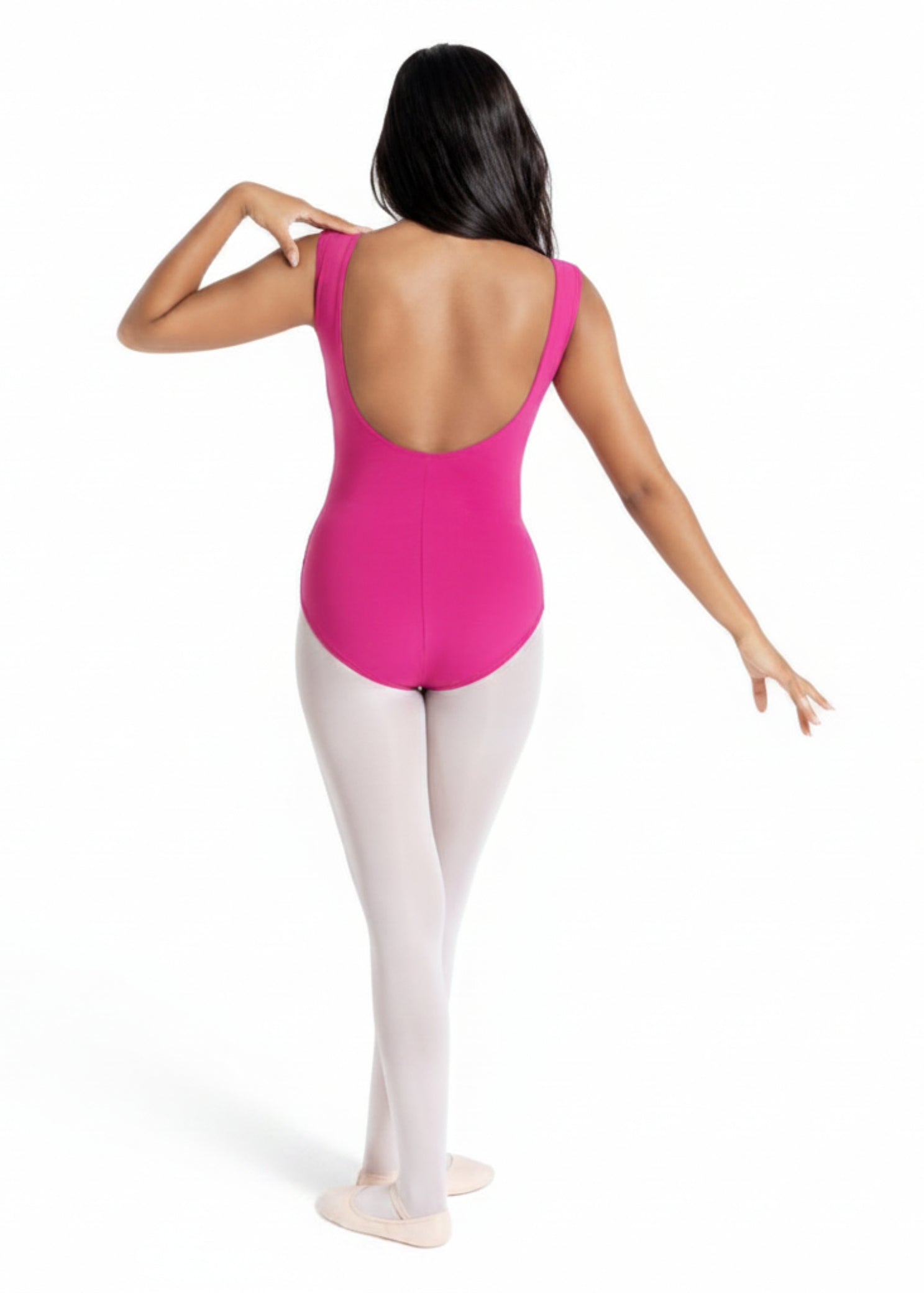 Boatneck Leotard Mulberry back view
