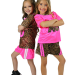Mesh Short Hot Pink and Cheetach lifestyle view
