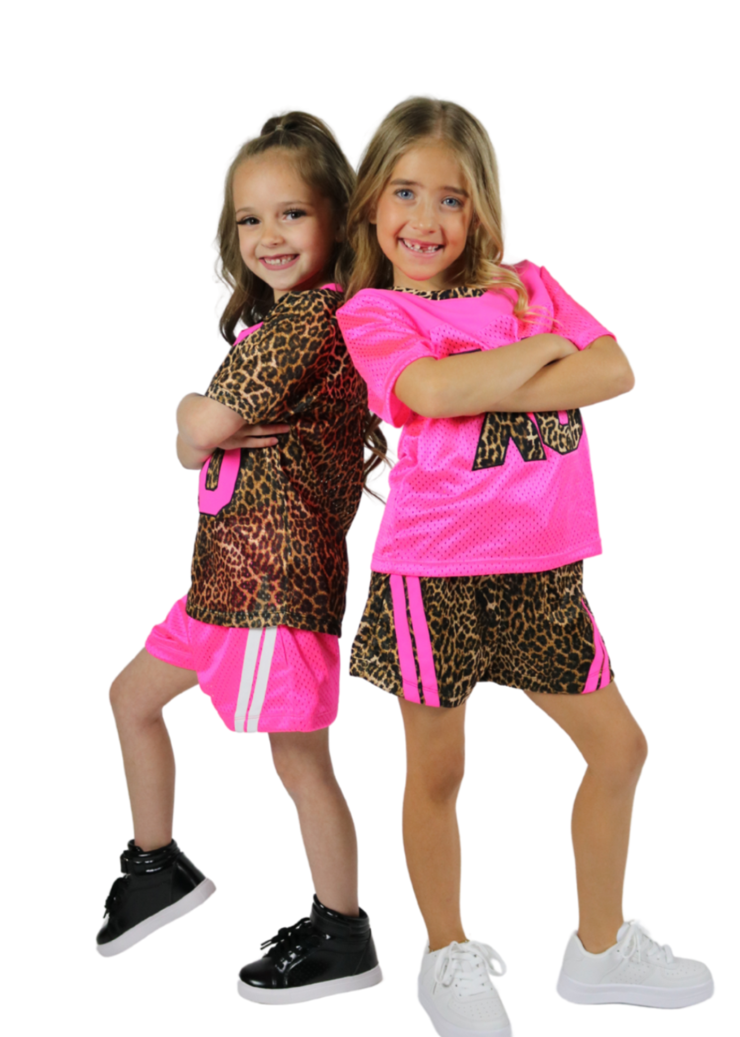 Mesh Short Hot Pink and Cheetach lifestyle view
