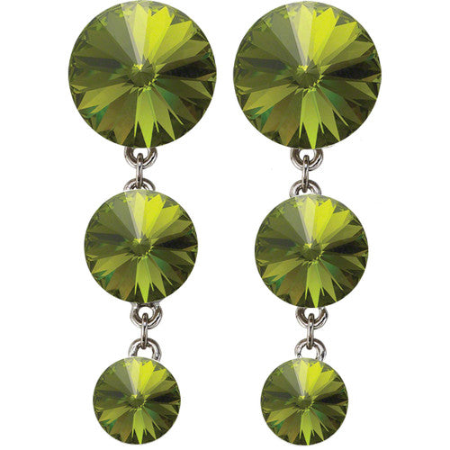 Graduated Drop Earrings Olivine