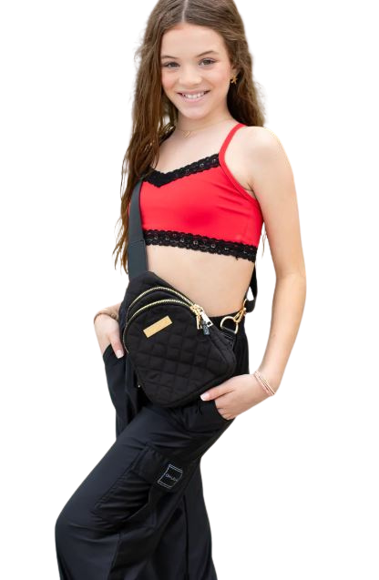 On the Move Puffer Sling Bag - OLL303 black