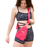 On the Move Puffer Sling Bag - OLL303 hot pink