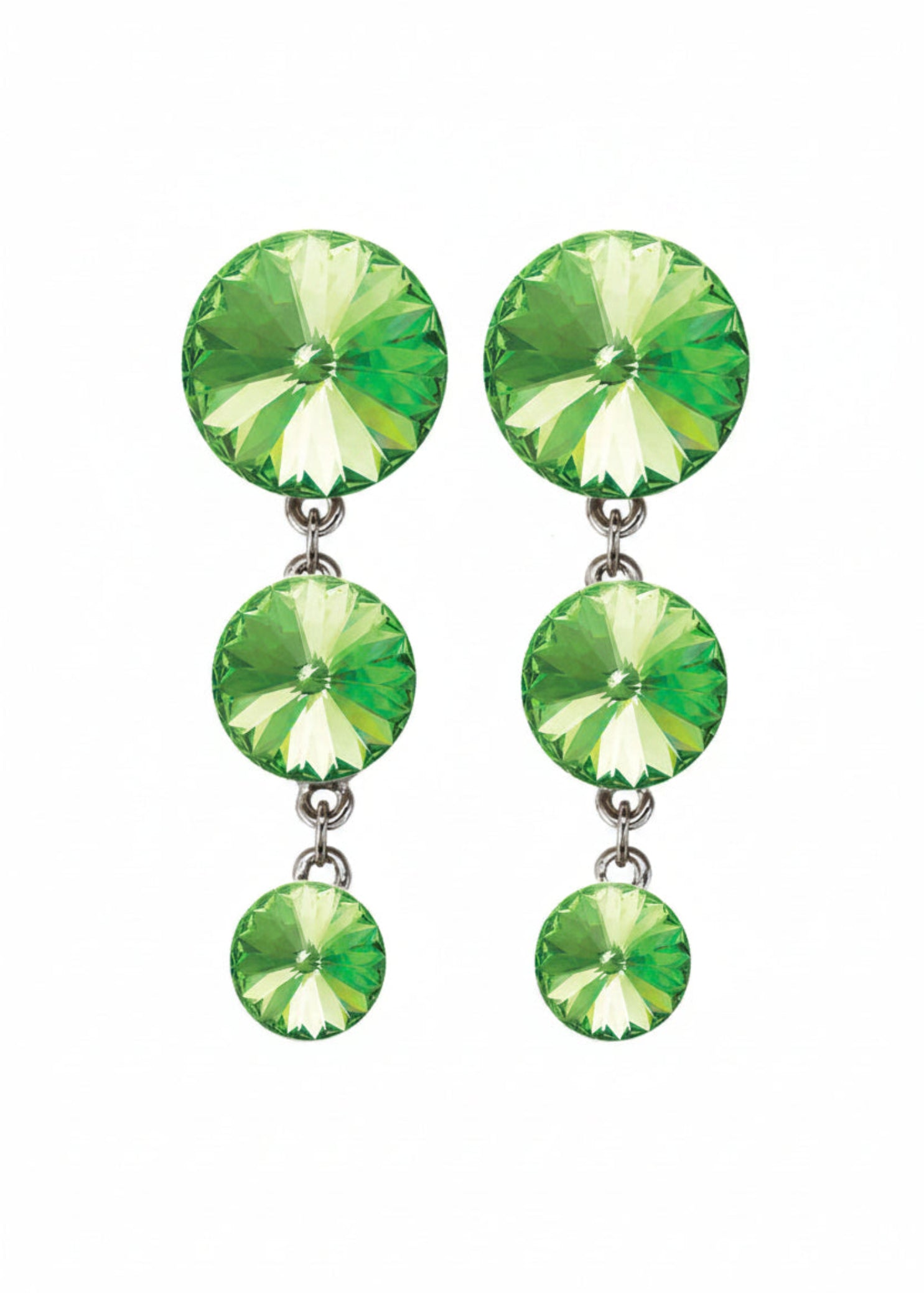 Graduated Drop Earrings Peridot