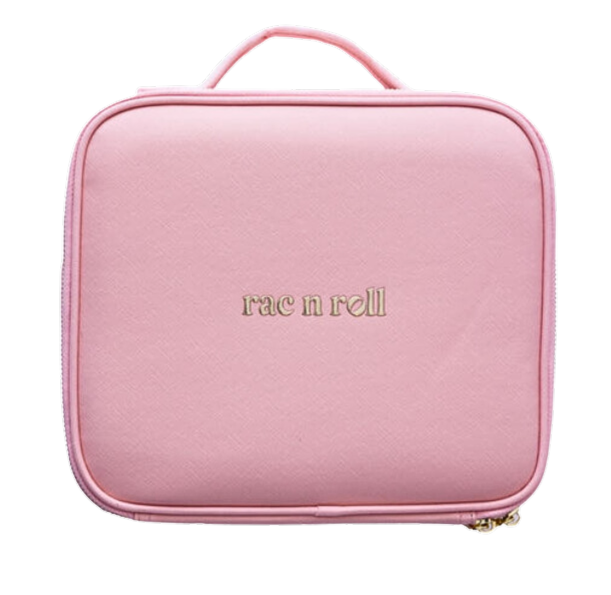Cosmetic Case with LED Light pink front view