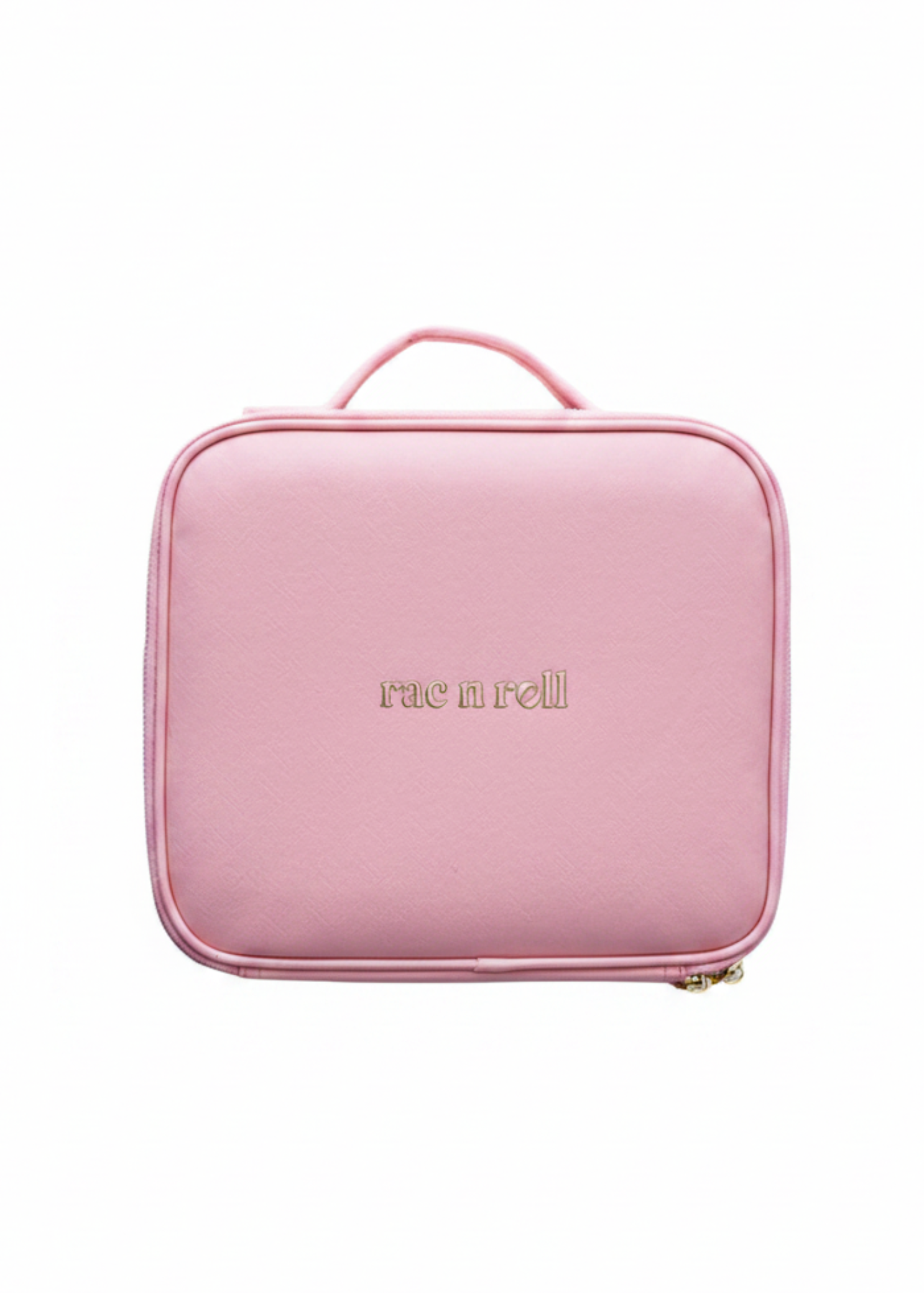 Cosmetic Case with LED Light pink front view
