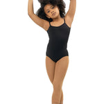 Strappy Back Cami Leotard Black front view
